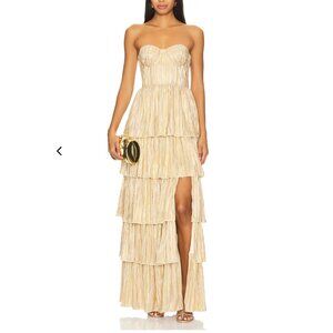 Hattie Gown by Lovers and Friends from Revolve, Gold XXS NWT